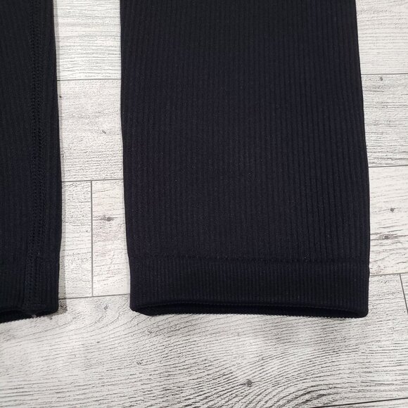 Calvin Klein Performance Ribbed Leggings High Waist Workout Black Size M EUC - Picture 5 of 11